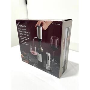 New Rabbit 5-Piece Electric Wine Aerator & Corkscrew Set